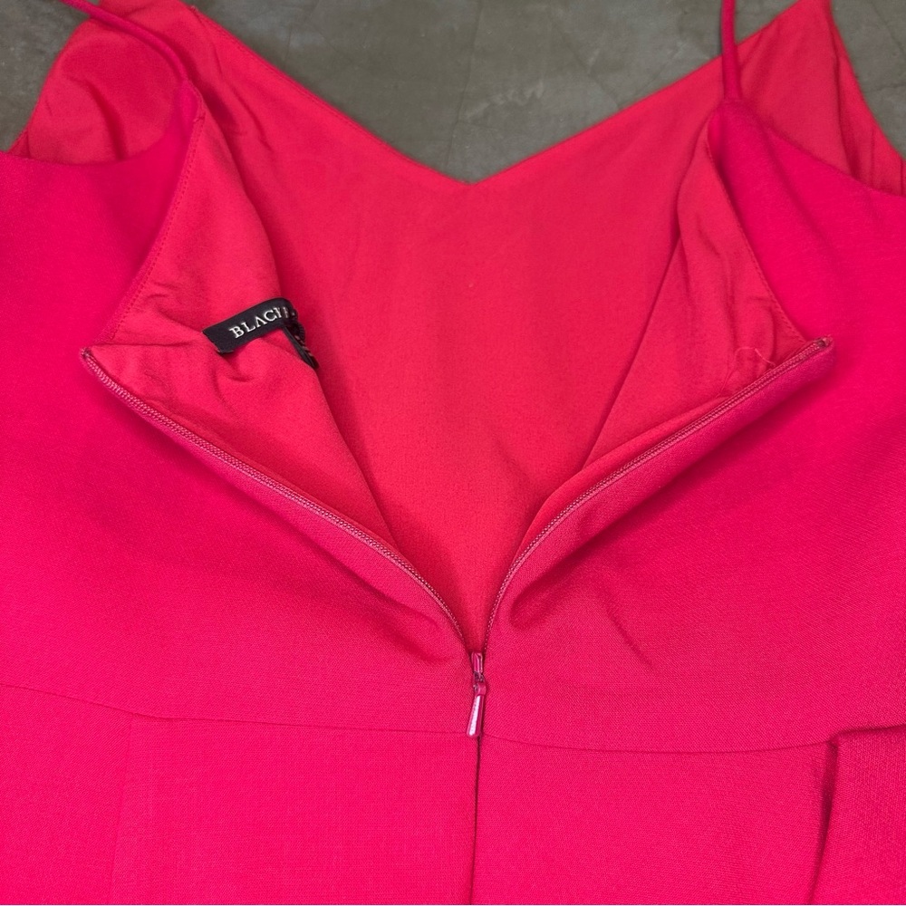 Black Halo Women’s Vibrant Pink Cocktail Tiered Ruffle Midi Dress Sz 10 - Picture 11 of 13